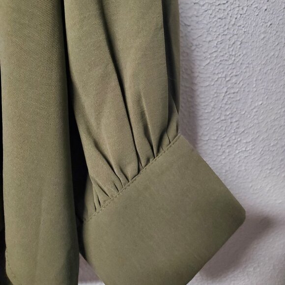 Tops - Women - La' Ros Draping Blouse - Army Green - Size Small - New w/Tags - Picture 5 of 7